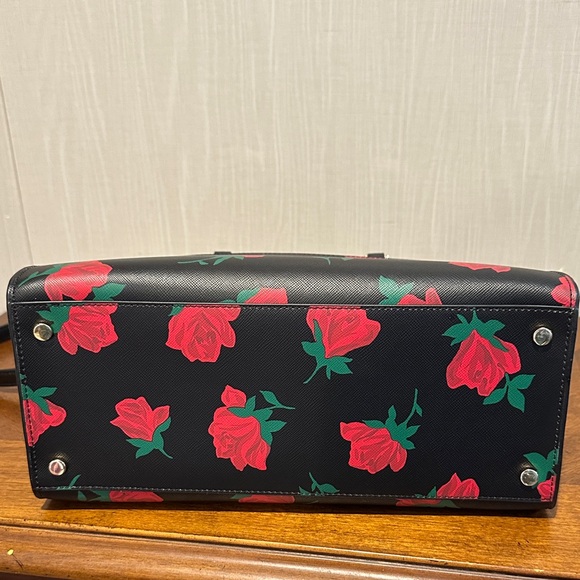 Kate Spade Black and Red Rose Satchel - Picture 3 of 8